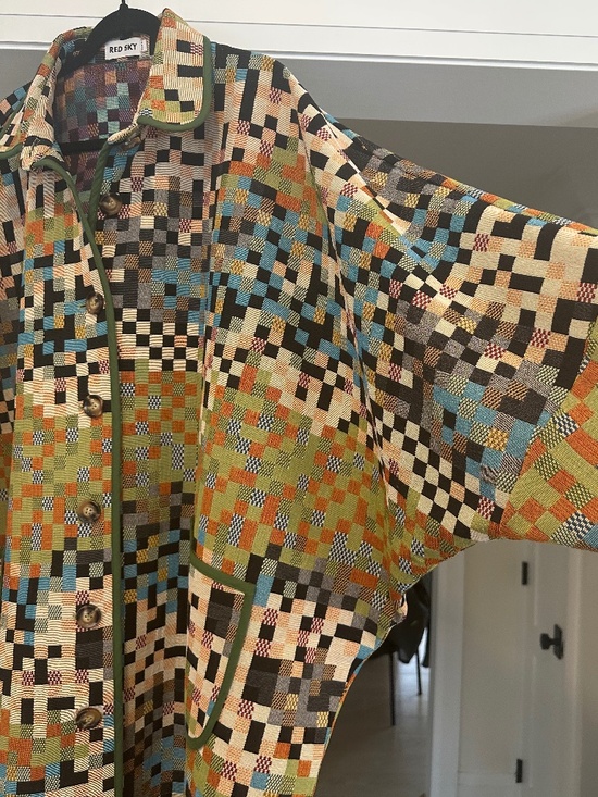 RED SKY Sought After & Sold Out Multicolour Pixel Maxi Coat - fits up to size 22 - Picture 9 of 16